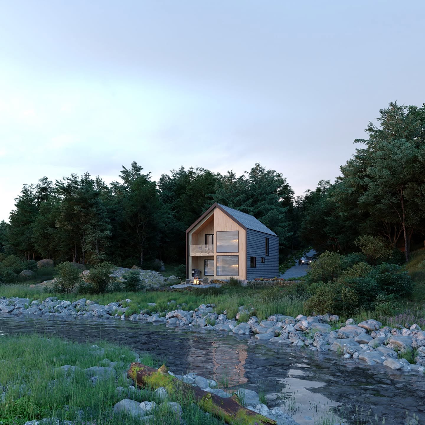 Modern custom prefabricated home